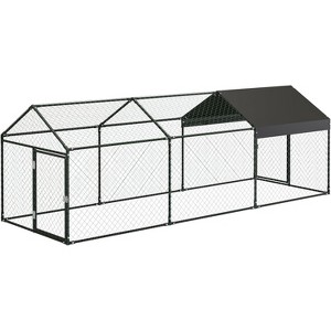 Heavy-Duty Poultry Coop - Galvanized Steel Frame, Predator-Proof Mesh, Waterproof Roof, for Chickens/Ducks/Rabbits, All-Weather Design - 1 of 4