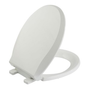 17"/19" Toilet Seat with Cover Soft Close, Safe PP Material Easy Clean Toilet Lid, Suitable to Round/Elongated Toilets - 1 of 4
