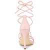 Allegra K Women's Open Toe Lace Up Tie Back Strappy Stiletto Heels Sandals - 4 of 4