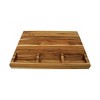 EcoDecors 20x15 FSC Teak Reversible Cutting Board with Trays & Groove - 3 of 4