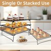 Angel Sar 3-Tier Stackable Cooling Rack Set with 100 Parchment Papers, Non-Stick Wire Baking Racks 17x11 Inch for Cookies, Pizza, Cakes - 3 of 4