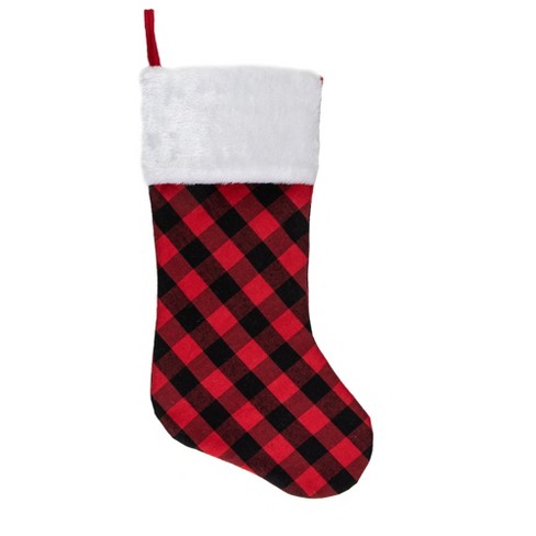 23” Red and Black Buffalo Plaid Stockings