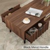 Bekrvio 47.2-Inch Mid Century Modern Coffee Table with Solid Wood Legs, Wood Retro Coffee Table with 2 Drawers Storage, Walnut - 4 of 4