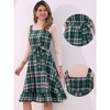 Allegra K Women's Plaid Ruffled Sleeveless Tie Waist A-Line Pinafore Overall Dress - 2 of 4