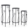 Tangkula 3 Pieces Metal Plant Stand Flower Pots Display Rack with Crystal Floral Design for Garden Round - 4 of 4