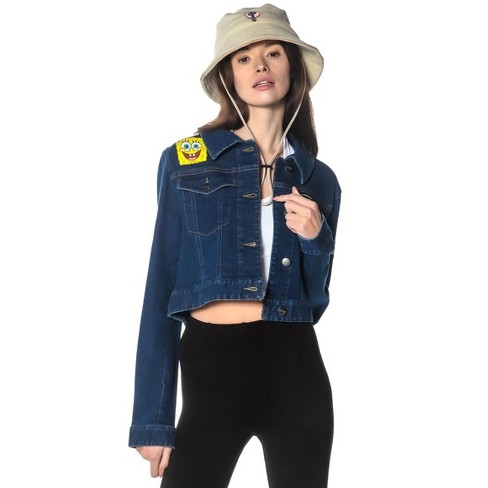 Members Only Women s Spongebob Denim Trucker Jacket denim small