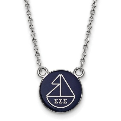 Black Bow Jewelry Sterling Silver Sigma Sigma Sigma Greek Life Necklace 18 Inch