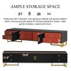 Runesay Modern 70" TV Stand with Wave Pattern Doors, 4 Drawers and Cabinet Storage, Black - 3 of 4