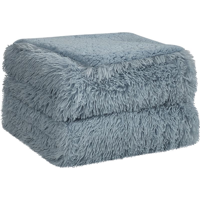 PiccoCasa Luxury Soft Fluffy Shaggy Faux Fur Bed Blanket 1 Pc, 4 of 5