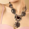 SOHI Women's Red Ethnic Statement Necklace - 4 of 4