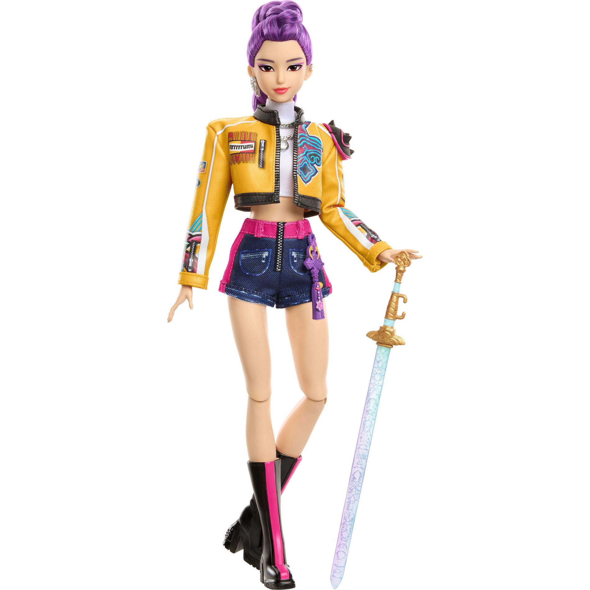 KPop Demon Hunters HUNTR/X Rumi Fashion Doll in Removable Look with Themed Movie Accessories