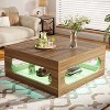 Hommoo 43-Inch Square Coffee Table wwith LED Light Brown - 4 of 4