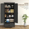Aghana Digitals 69" Black Farmhouse Kitchen Pantry Cabinet with 4-Tier Storage, Adjustable Shelves, - 4 of 4