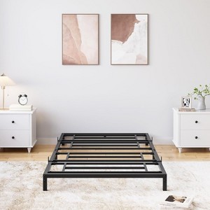 6 Inch Queen Bed Frame, Heavy Duty Metal Platform, Under-Bed Storage and Steel Slats Support, Noise Free, No Box Spring Required,Black - 1 of 4