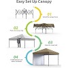 10x10 Ft Pop Up Canopy, 10'x10' Folding Canopy with 3 Highters Adjustable, Outdoor Event Shelter UPF 50+ Gazebo Portable Tents for Beach Wedding EZ - 3 of 4
