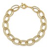 Black Bow Jewelry 10mm 14K Yellow Gold Hollow Fancy Double Oval Chain Bracelet, 7.5 Inch - 4 of 4
