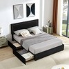 VECELO Upholstered Platform Bed Frame Platform with 4 Storage Drawers, Adjustable Velvet Rivets Headboard - 4 of 4