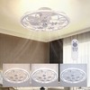 20" Retro Matte Floral Ceiling Fan, Flush Mount Fixture with 3 Mode Ring LED Light, Brushed Gold Accents for Bedroom, Living Room, Dining Area - 4 of 4