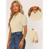 Allegra K Women's Peter Pan Collar Short Sleeve Button Front Work Shirt - 2 of 4