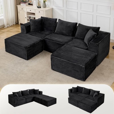Modular Sectional Sofa,Modern Cloud Sectional Couch with Deep Seat, Boneless Couch with Chaise for Living Room Apartments Bedroom