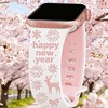 HTUTWOO Tow-Tone Engraved Apple Watch Band, New Year Silicone Sport Strap 38/40/41/42/44/45/49mm for iWatch Series 10 9 8 7 6 5 4 3 2 SE Ultra - 2 of 4