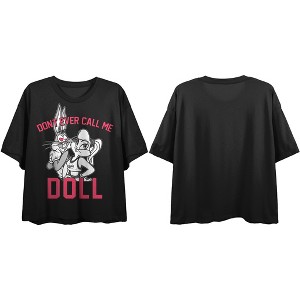 Space Jam 1996 Don’t Ever Call Me Doll Women’s Black Boyfriend Crop T-Shirt - 1 of 1