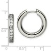 Black Bow Jewelry 3mm Titanium Cubic Zirconia Hinged Round Hoop Earrings, 20mm (3/4 in) - 4 of 4