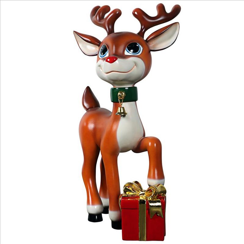 Design Toscano Belle, Santa's Red-Nosed Christmas Reindeer Statue, 3 of 9