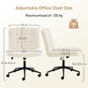 NicBex Adjustable Office Chair with Wheels,Modern Armless Computer Chair with Lumbar Support,Swivel Linen Desk Chair for Adult,Student - 3 of 4