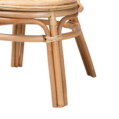 Natural Brown Rattan 5-Piece Dining Set with 4 Chairs
