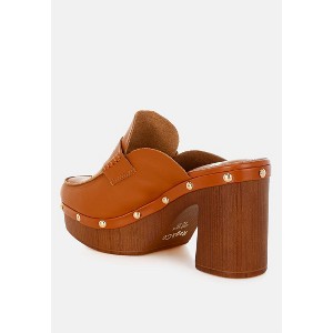Lyrac Recycled Leather Platform Clogs In White Women - 1 of 1