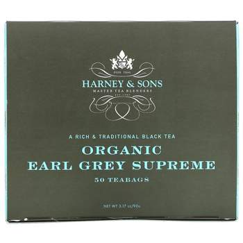 Harney & Sons Organic Earl Grey Supreme Teabags, 50 Count