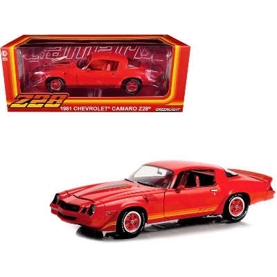 1981 Chevrolet Camaro Z/28 Red With Stripes And Red Interior 1/18 Diecast  Model Car By Greenlight : Target