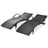 SKRAN Long 80'' Outdoor Patio Wicker Rattan Chaise Lounge Set of 2 with Adjustable Backrest, with Pull-Out Side Table,for Pool,Beach Sunbathing - 4 of 4