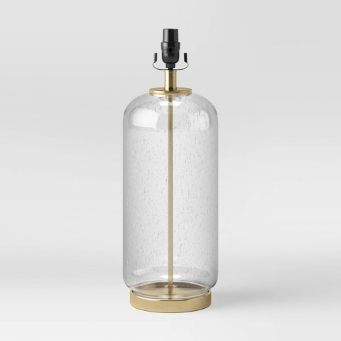 Bubble Glass with Brass Detail Large Lamp Base Clear - Threshold™ - image 1 of 2