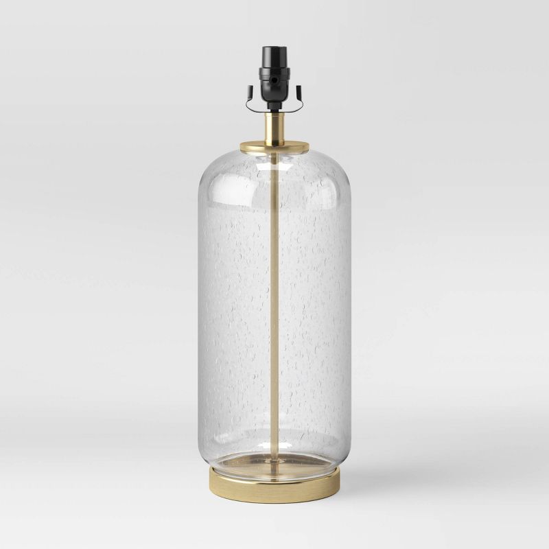 Bubble Glass with Brass Detail Large Lamp Base Clear - Threshold™, 1 of 6