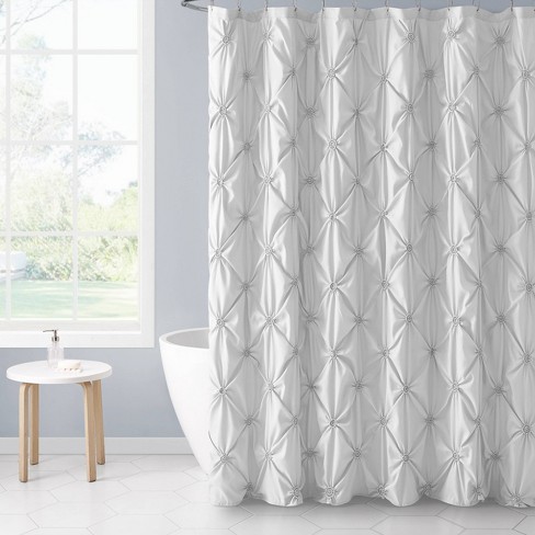 grey pintuck shower curtain