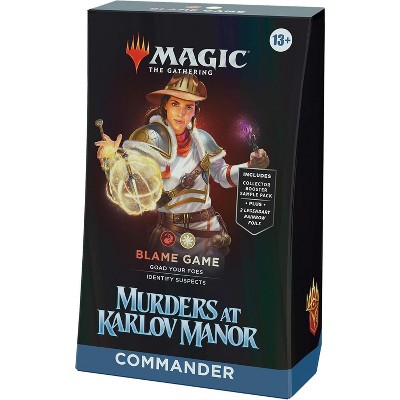 Magic the Gathering Magic: The Gathering Murders at Karlov Manor Commander Deck - Blame Game (100-Card Deck, 2-Card Collector Booster Sample Pack +