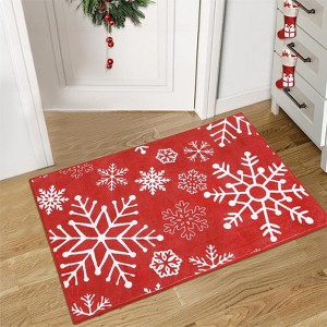 Machine Washable Christmas Area Rug, Soft Low Pile Non-Slip Carpet for Bedroom Living Room Holiday Home Decor - 1 of 4