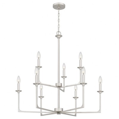 Quoizel Lighting Prescott 9 - Light Chandelier in  Brushed Nickel