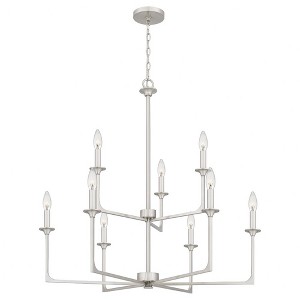 Quoizel Lighting Prescott 9 - Light Chandelier in  Brushed Nickel - 1 of 4