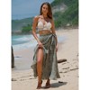 EXLURA Womens Floral Print High Waisted Wrap Long Maxi Skirts Ruffle Hem Self Tie Knot Summer Chiffon Midi Skirts 2025 - 4 of 4