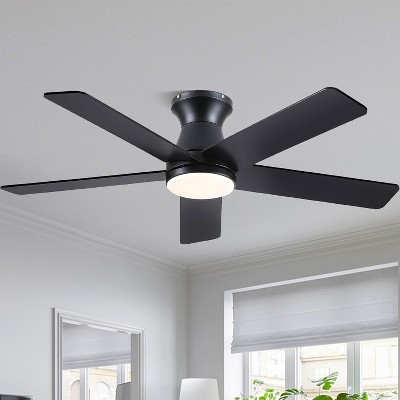 Kviflon 46 Inches Flush Mount Ceiling Fan Light,5 Blades,Reversible Airflow