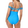 Clearlove Women's One Piece Swimsuit Black Cutout Scallop Trim Bathing Suit - 4 of 4