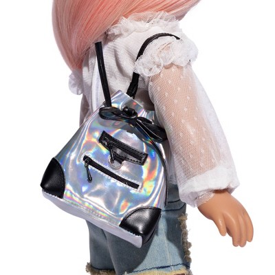 I'M A GIRLY Silver Black Bag for Fashion Doll