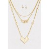 Slickblue Women's Square Pendant Necklace Set, Layered Chain With Ball Earrings, Fashion Jewelry, Silver/Gold - 3 of 3