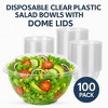 Plastic Salad Bowls W/Airtight Dome Lids Disposable - Clear Serving Bowls  BPA-Free  Leak-Proof Takeout, To-Go & Food Storage - 4 of 4