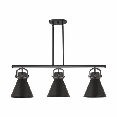 Newton Cone - 3 Light Island In Industrial Style-13 Inches Tall and 42 Inches Wide