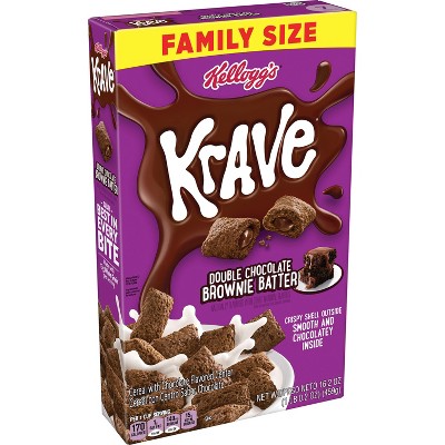 Kellogg's Krave Breakfast Cereal, 7 Vitamins and Minerals, Chocolate,  17.3oz Box