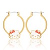 Hello Kitty Hoop Gold Plated And Enamel Earrings : Target